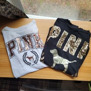 Bundle of 2 PINK by Victoria Secret t shirts